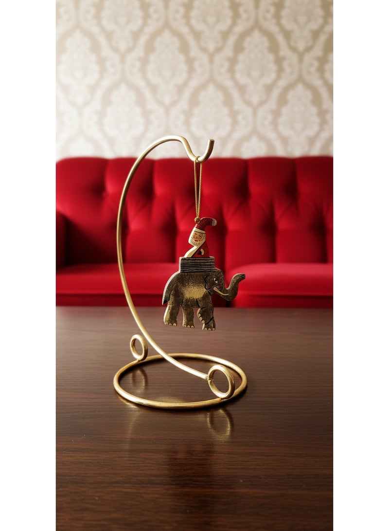 DECORATIVE PAPER MACHE HANGING ELEPHANT WITH SANTA 3 PC SET - Image 4